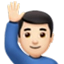 Man Raising Hand Light Skin Tone (2)