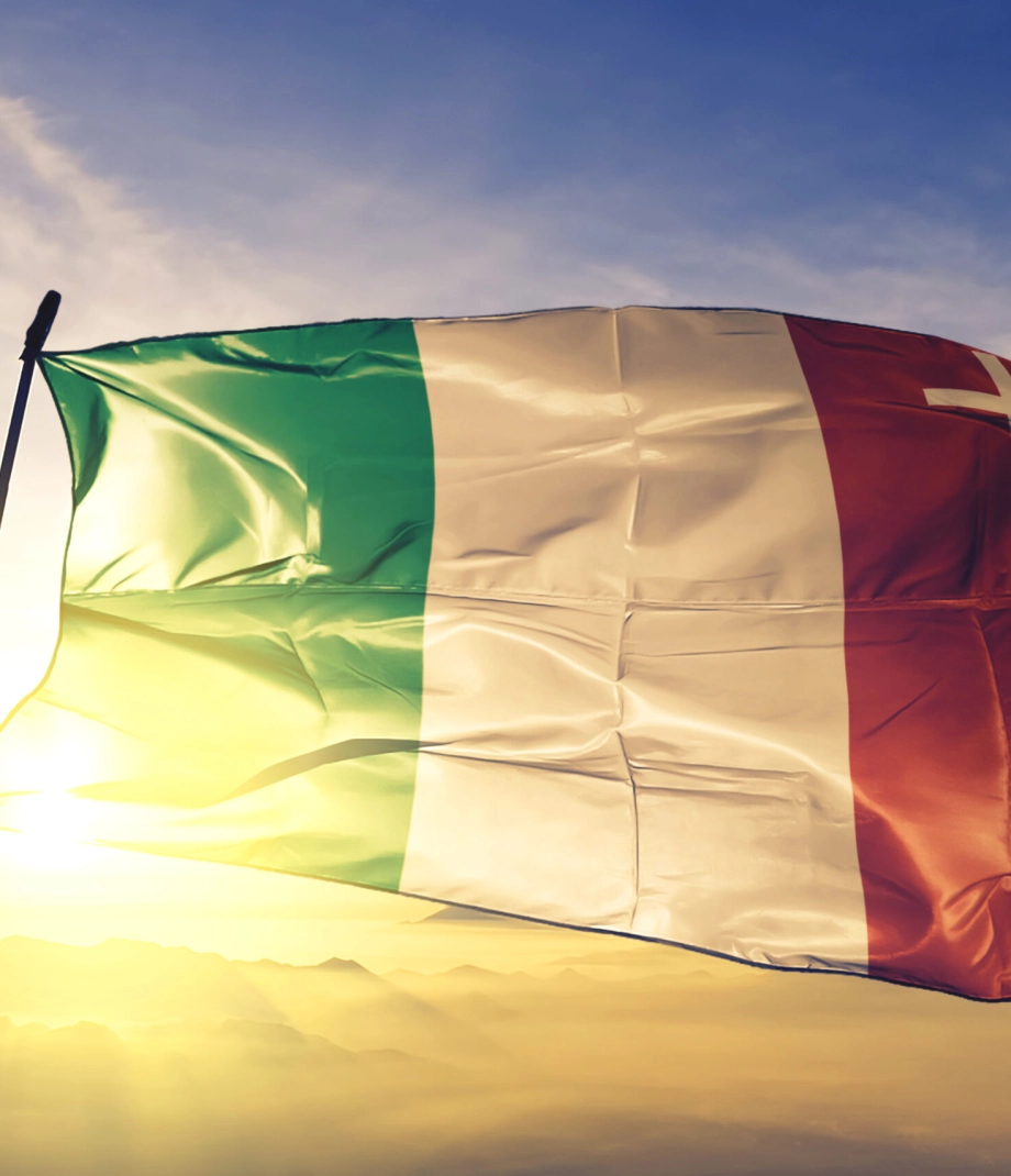 Neuchatel canton of Switzerland flag textile cloth fabric waving on the top sunrise mist fog